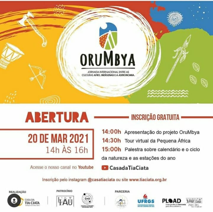 OruMbya - Jornada Internacional entre as Culturas Afro, Indígenas e a Astronomia - Banner