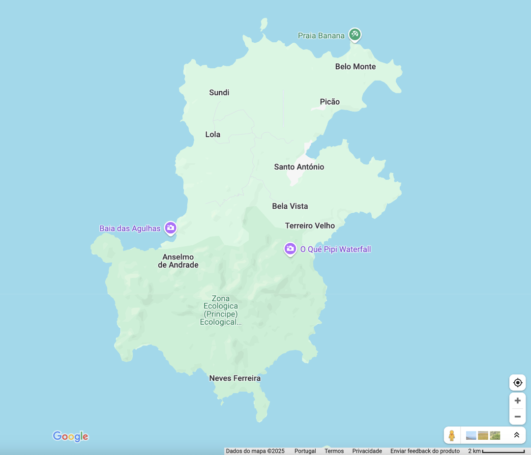 Mapa da Ilha do Príncipe